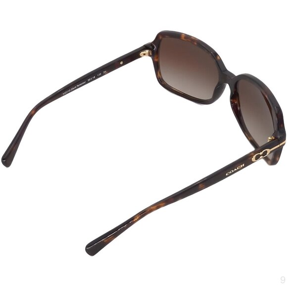 Coach HC8116 BLAIR 500113 56M Dark Tortoise/Brown Gradient Rectangle Sunglasses - Picture 2 of 5